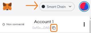 copier l'adresse depuis metamask