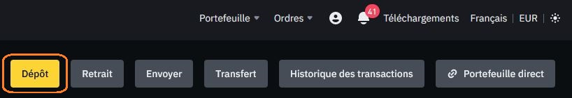 dépot binance