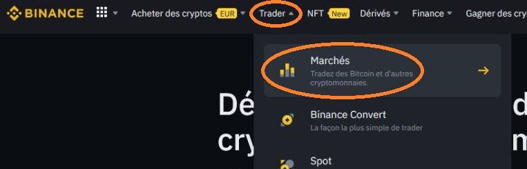 acces marché binance