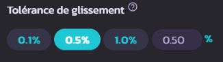 tolérance de glissement